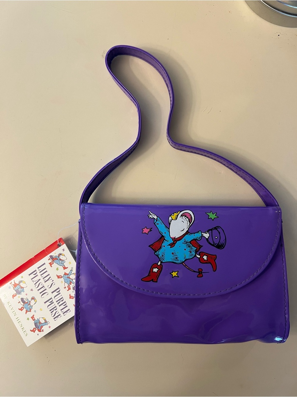 Lilly’s Purple Plastic Purse Patent Shoulder 90’s vintage girls toy NWT